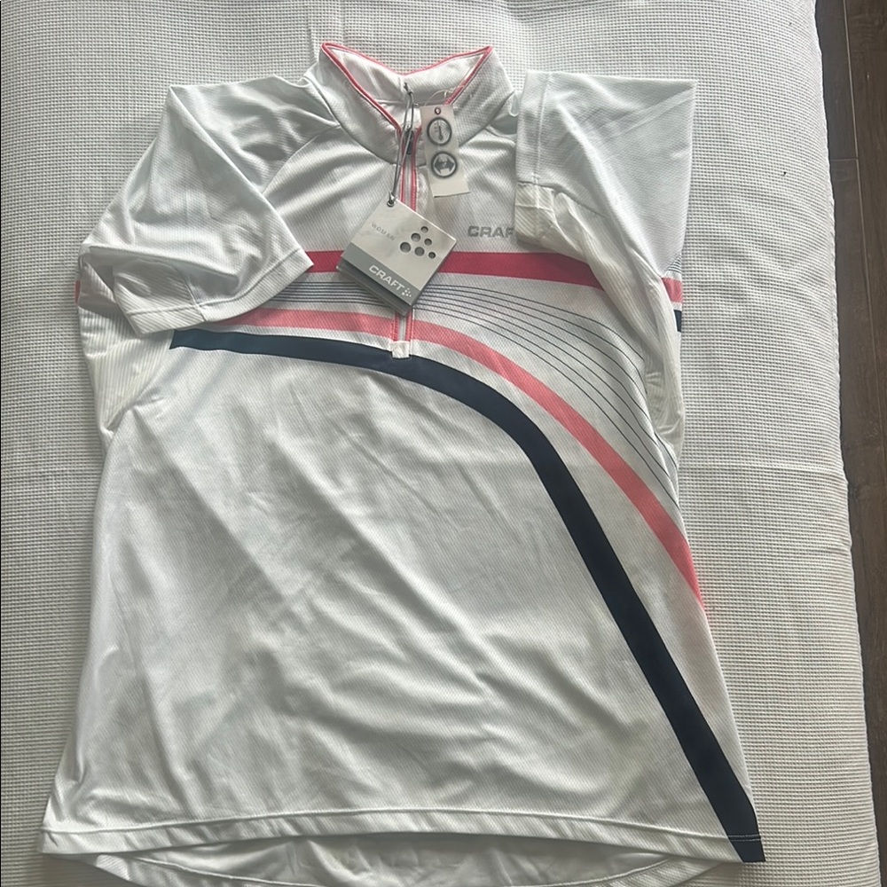 Craft White and Pink Cycling Jersey